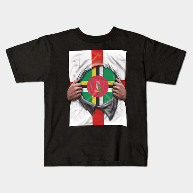 Dominica Flag English Flag Ripped - Gift for Dominican From Dominica Kids T-Shirt by Country Flags